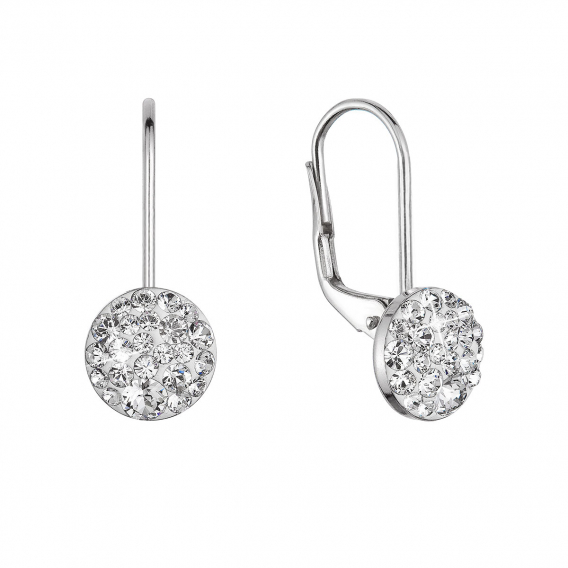 Obrázok pre Strieborné náušnice visiace s kryštálmi Swarovski biele malé 31321.1 crystal