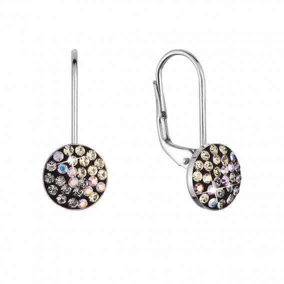 Obrázok pre Strieborné náušnice visiace s kryštálmi Swarovski mesačné malé 31321.3 moonlight