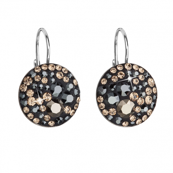 Obrázok pre Strieborné náušnice visiace s kryštálmi Swarovski mix farieb okrúhle 31176.4 colorado