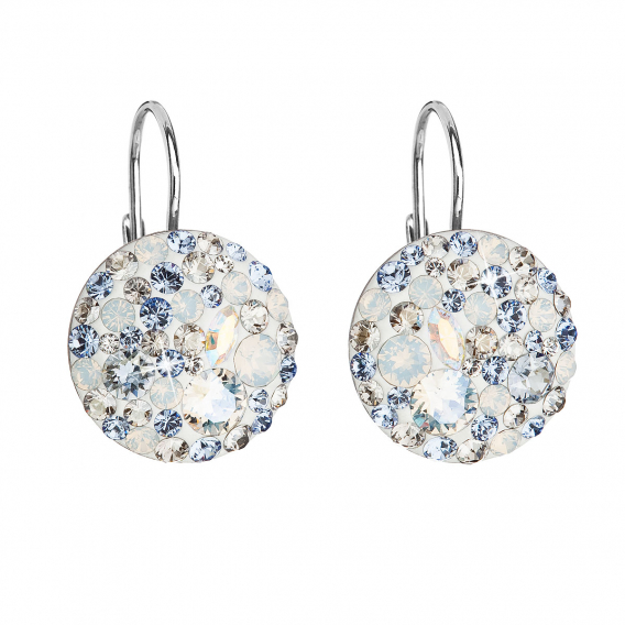 Obrázok pre Strieborné náušnice visiace s kryštálmi Swarovski modré okrúhle 31176.3 light sapphire