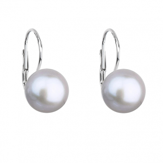 Obrázok pre Strieborné náušnice visiace so šedou riečnou perlou 21009.3