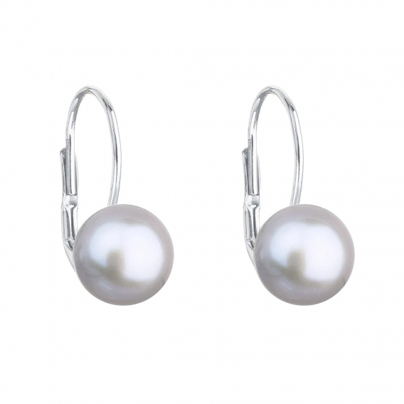 Obrázok pre Strieborné náušnice visiace so šedou riečnou perlou 21044.3