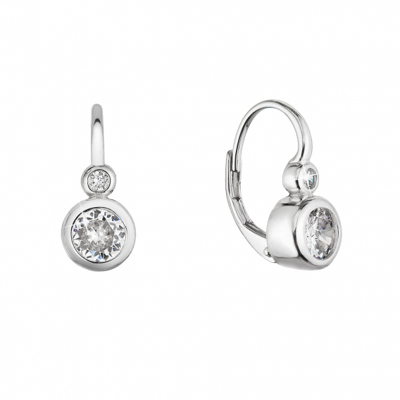 Obrázok pre Strieborné náušnice visiace so zirkónmi bielej 11453.1