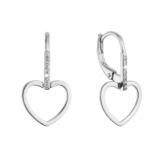 Obrázok pre Strieborné náušnice visiace srdce 11537.1