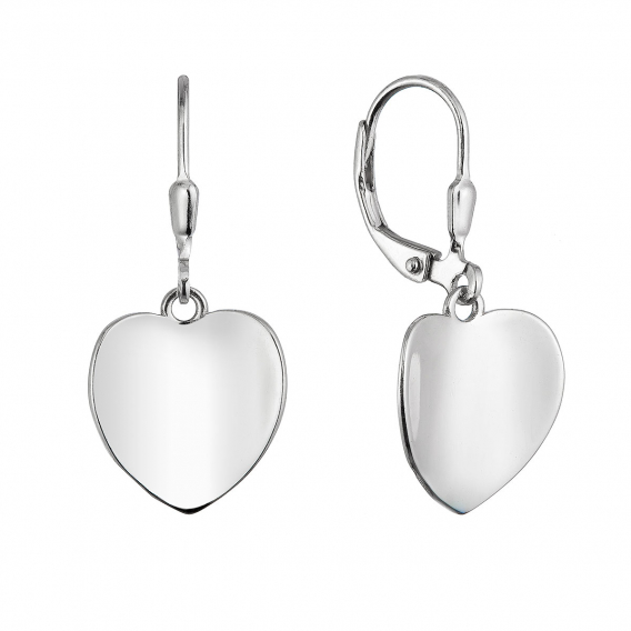 Obrázok pre Strieborné náušnice visiace srdce 61060