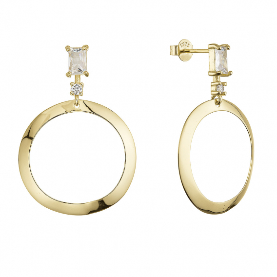 Obrázok pre Strieborné náušnice visiaci kruh a zirkón 11725.1