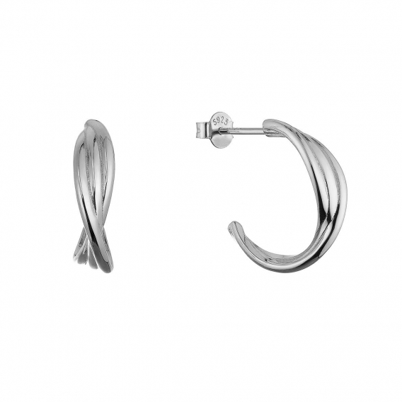 Obrázok pre Strieborné náušnice zapletené krúžky 61114