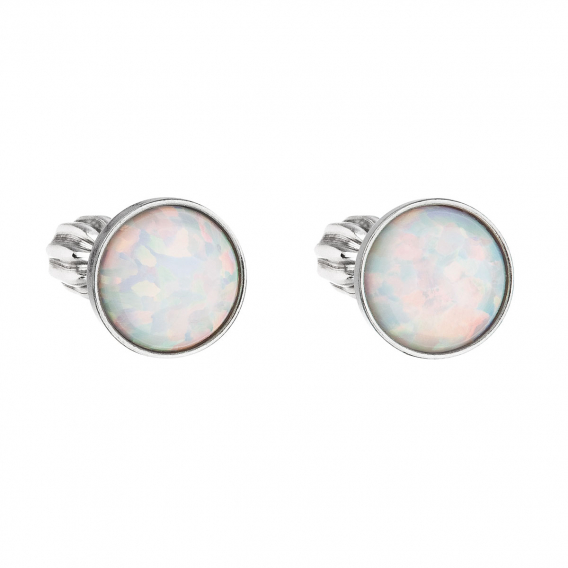 Obrázok pre Strieborné opálové náušnice 11001.3 biele