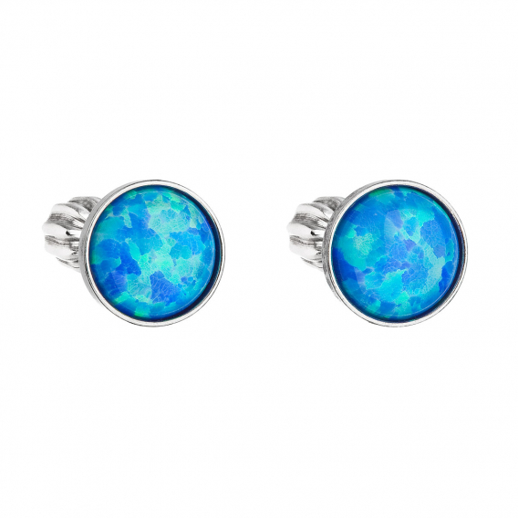 Obrázok pre Strieborné opálové náušnice 11001.3 modré