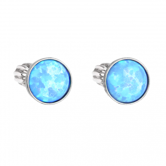 Obrázok pre Strieborné opálové náušnice 11001.3 svetlo modré