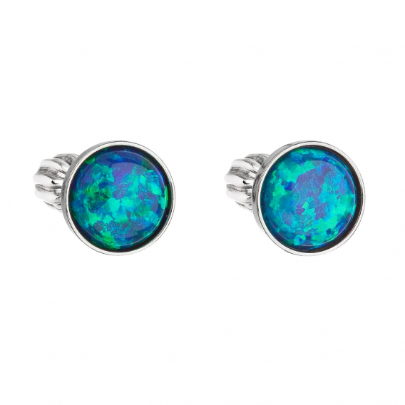 Obrázok pre Strieborné opálové náušnice 11001.3 zelené
