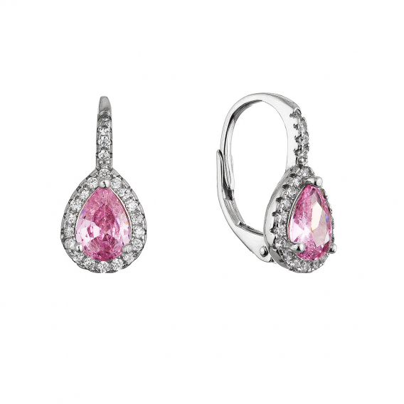 Obrázok pre Strieborné visiace náušnice kvapôčky 11642.3 rose