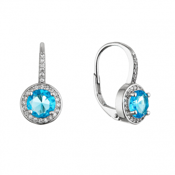 Obrázok pre Strieborné visiace náušnice modré 11685.3