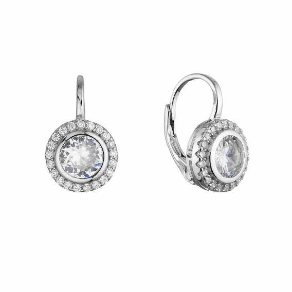 Obrázok pre Strieborné visiace náušnice okrúhle 11639.1