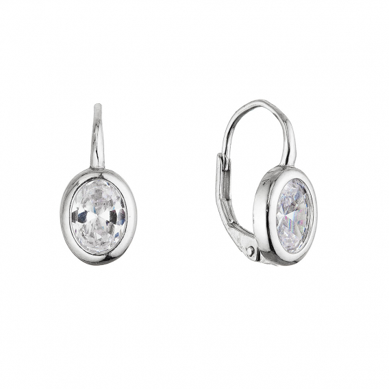 Obrázok pre Strieborné visiace náušnice oválky 11652.1
