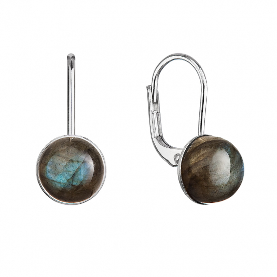 Obrázok pre Strieborné visiace náušnice s minerálnymi kameňmi 11481.3 labradorit