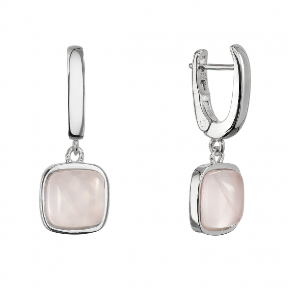 Obrázok pre Strieborné visiace náušnice s ruženínom 11738.3