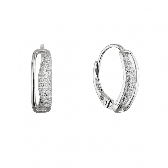 Obrázok pre Strieborné visiace náušnice so zirkónmi 11665.1