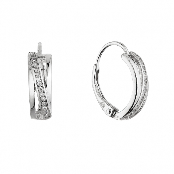 Obrázok pre Strieborné visiace náušnice so zirkónmi 11666.1