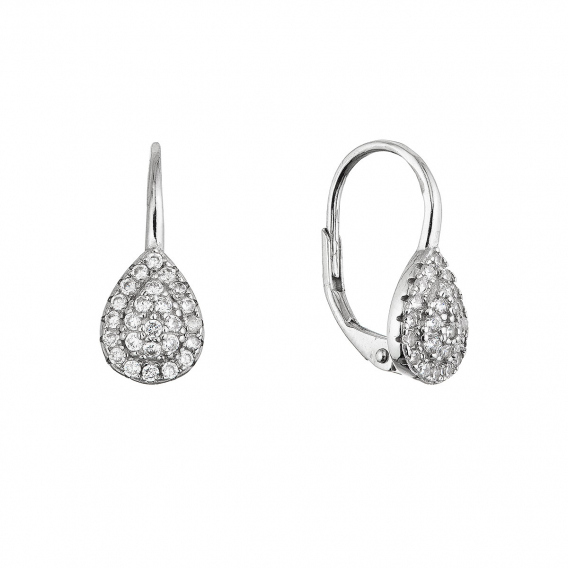 Obrázok pre Strieborné visiace náušnice zdobené kvapôčky 11645.1