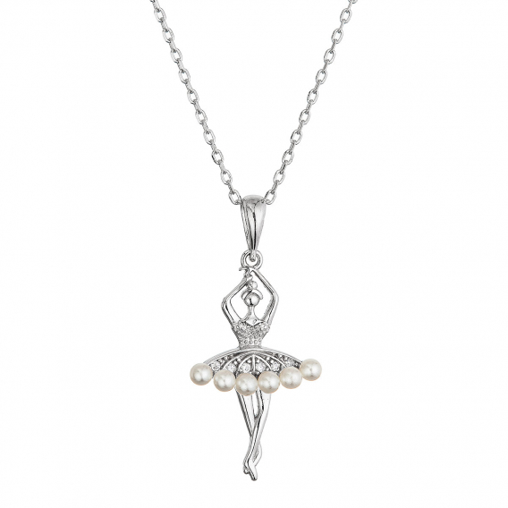 Obrázok pre Strieborný náhrdelník baletka so shell perlami 12138.1