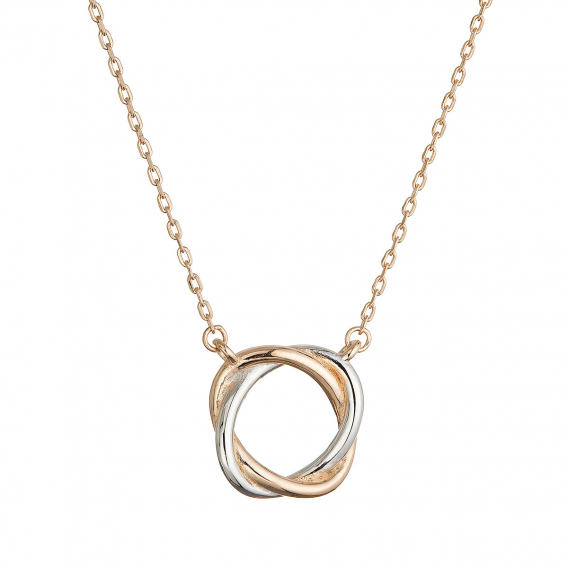 Obrázok pre Strieborný náhrdelník dvojfarebný 62052