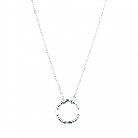 Obrázok pre Strieborný náhrdelník lesklý krúžok 62016
