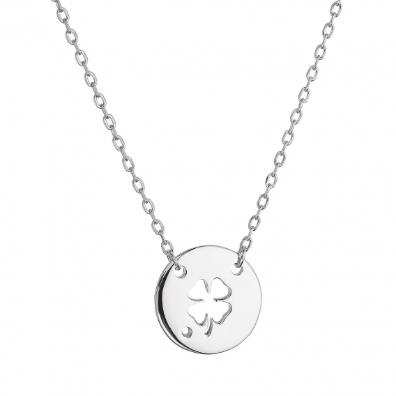 Obrázok pre Strieborný náhrdelník lesklý so štvorlístkom 62040