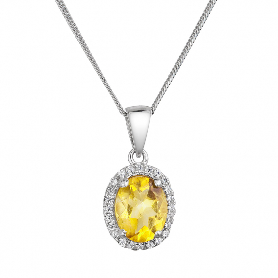 Obrázok pre Strieborný náhrdelník luxusný s citrínom 12086.3 citrine