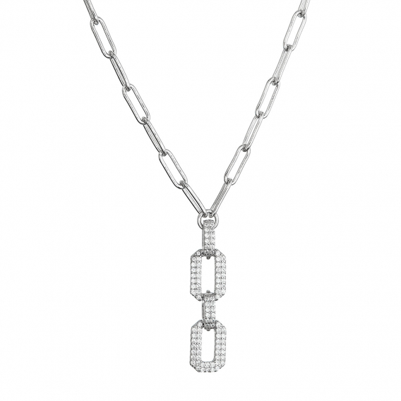 Obrázok pre Strieborný náhrdelník očka so zirkónmi 12141.1