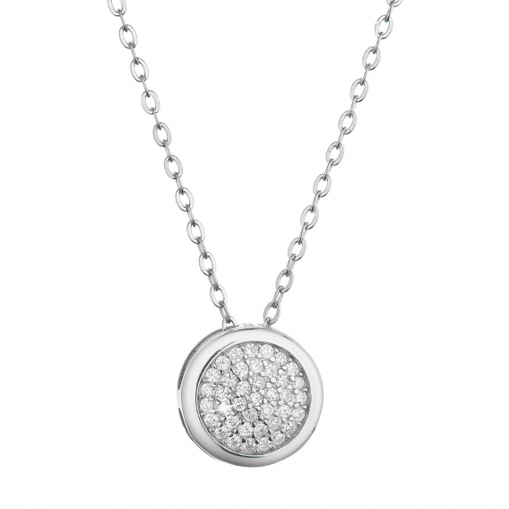 Obrázok pre Strieborný náhrdelník okrúhly so zirkónmi 12061.1