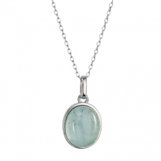 Obrázok pre Strieborný náhrdelník s akvamarínom 12160.3