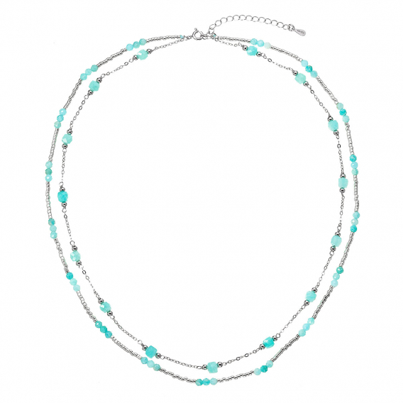 Obrázok pre Strieborný náhrdelník s amazonitmi 12183.3