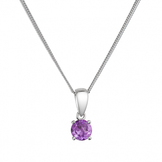 Obrázok pre Strieborný náhrdelník s ametystom 12078.3