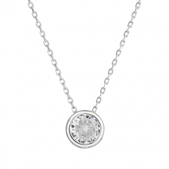 Obrázok pre Strieborný náhrdelník s čírym zirkónom 12051.1 crystal