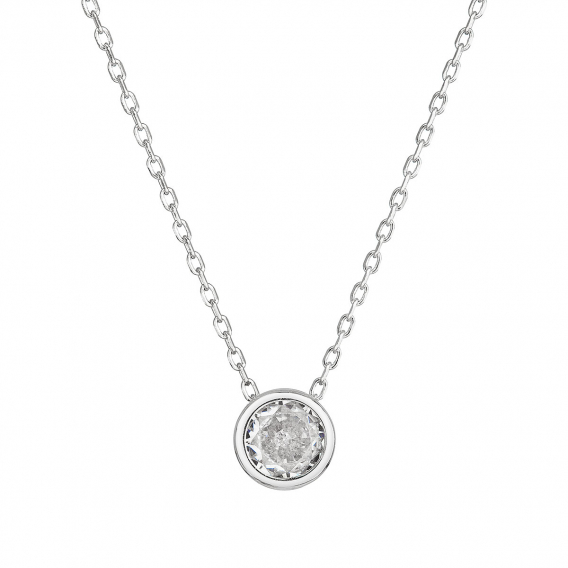 Obrázok pre Strieborný náhrdelník s čírym zirkónom 12052.1 crystal