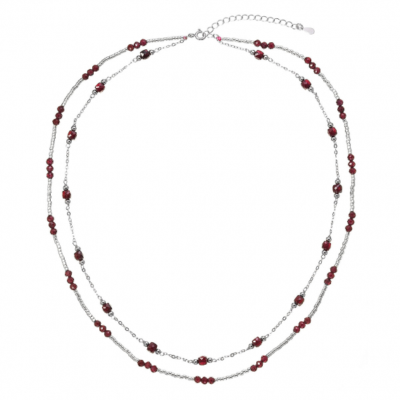 Obrázok pre Strieborný náhrdelník s granátmi 12183.3