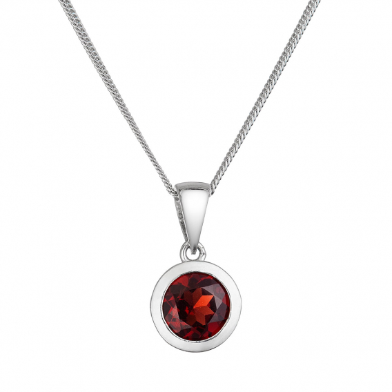 Obrázok pre Strieborný náhrdelník s granátom 12081.3 garnet