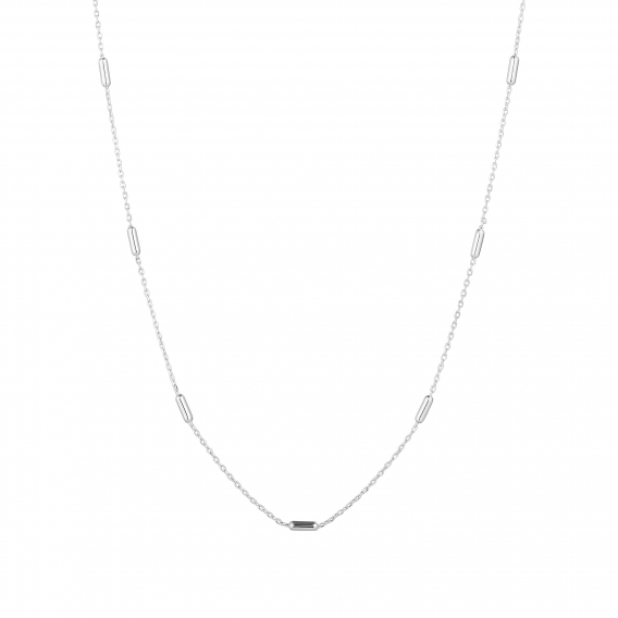 Obrázok pre Strieborný náhrdelník s prvkami rozloženými dookola retiazky 62019