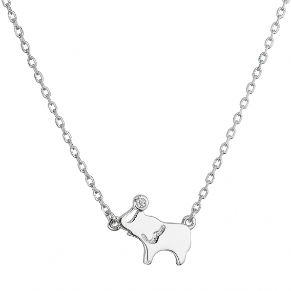 Obrázok pre Strieborný náhrdelník slon so zirkónom 12131.1