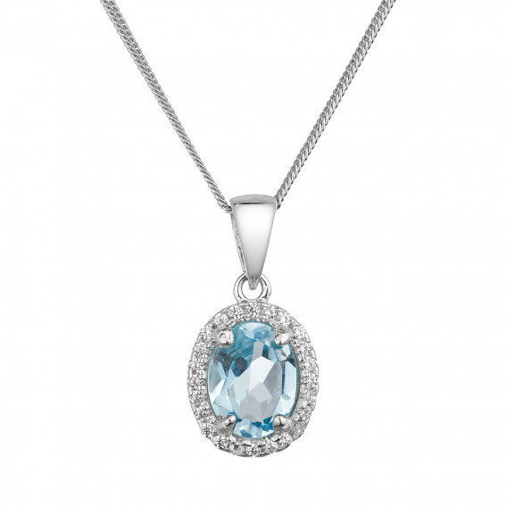 Obrázok pre Strieborný náhrdelník so sky blue topazem 12086.3