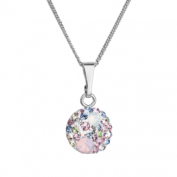 Obrázok pre Strieborný náhrdelník so Swarovski kryštálmi okrúhly ružový 32086.3 magic rose