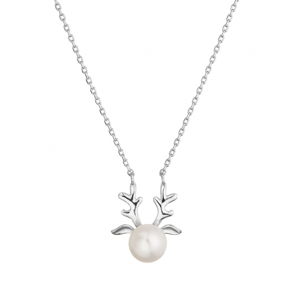 Obrázok pre Strieborný náhrdelník sobík s riečnou perlou 22053.1