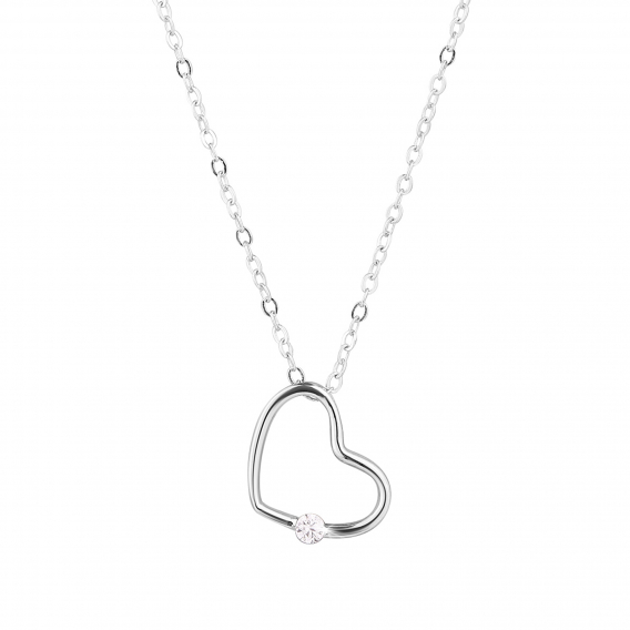 Obrázok pre Strieborný náhrdelník srdca so zirkónikom 12098.1 crystal