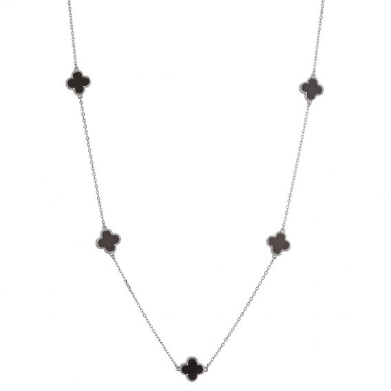 Obrázok pre Strieborný náhrdelník štvorlístky pinolit 12150.3