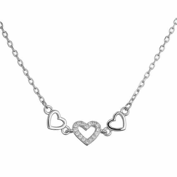 Obrázok pre Strieborný náhrdelník tri srdiečka 12139.1