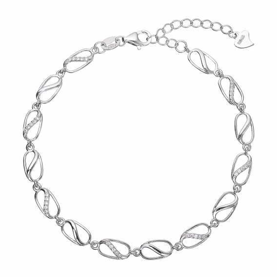 Obrázok pre Strieborný náramok kávové zrná so zirkónmi 13083.1 crystal