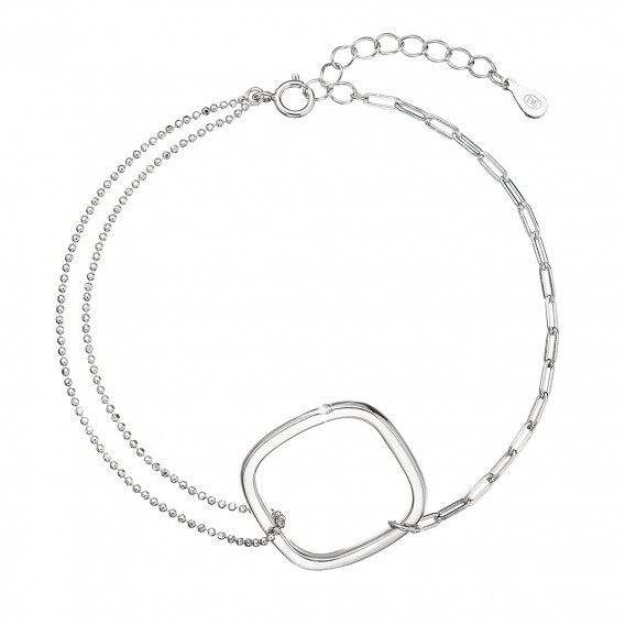 Obrázok pre Strieborný náramok kocka s mini zirkónikom 13036.1