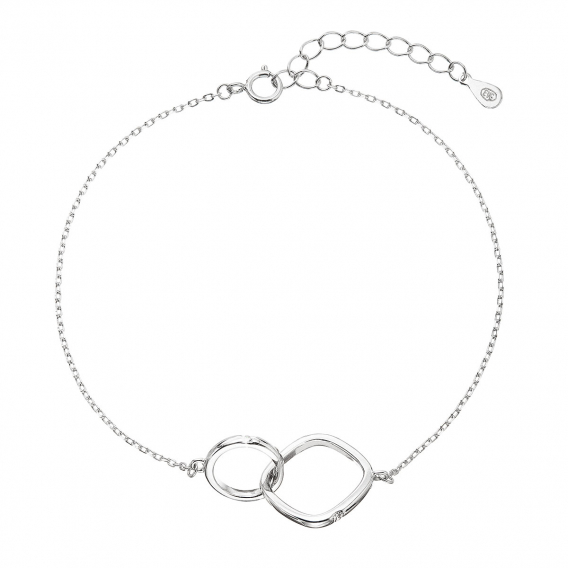 Obrázok pre Strieborný náramok krúžok a kocka s mini zirkónikom 13035.1