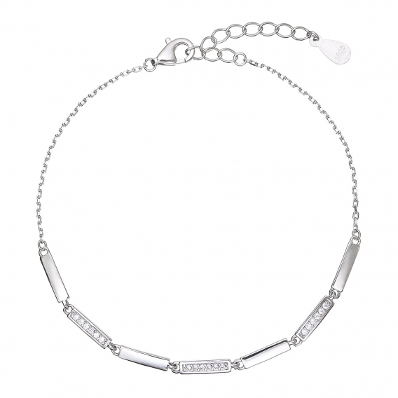 Obrázok pre Strieborný náramok obdĺžniky a zirkóny 13080.1 crystal